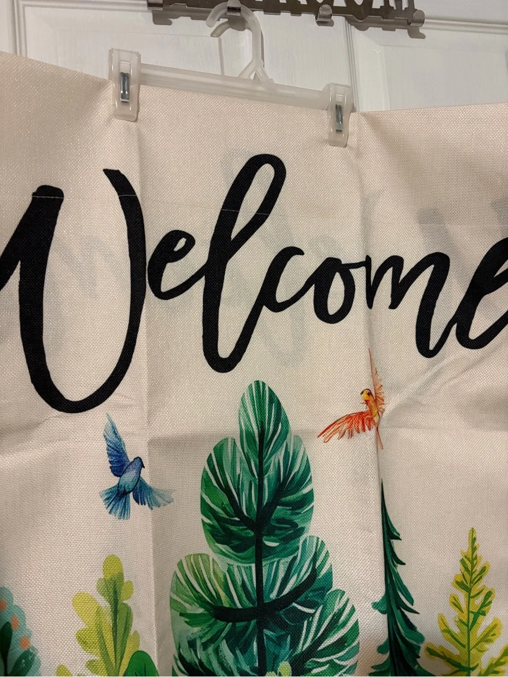Welcome Green Tree Wall Hanging/Flag